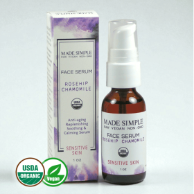 Organic Vegan Rosehip Chamomile FACE SERUM for Sensitive Skin